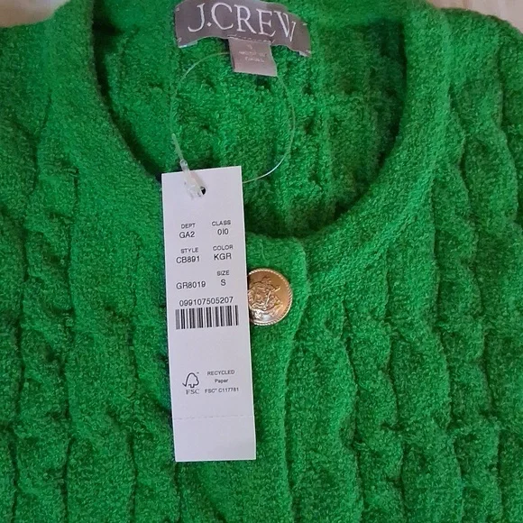 NWT JCREW Odette Cable-Knit Lady Sweater in Cotton Blend Bouclé - Picture 6 of 6